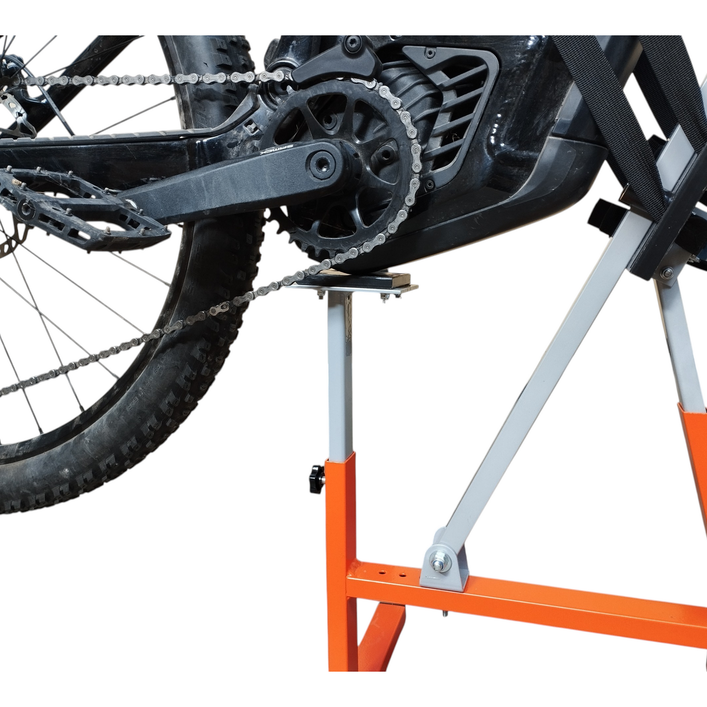 Cavalletto Centrale Manutenzione Bici Emtb E-Bike Universale Regolabile + Ruote. Codice ITA031BLR