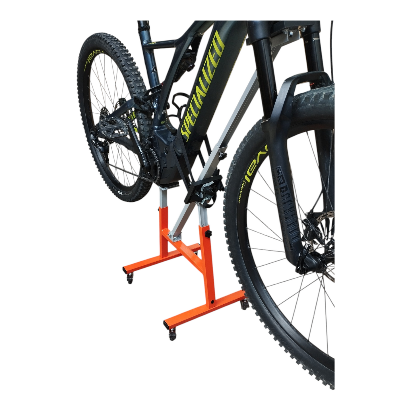 Cavalletto Centrale Manutenzione Bici Emtb E-Bike Universale Regolabile + Ruote. Codice ITA031BLR