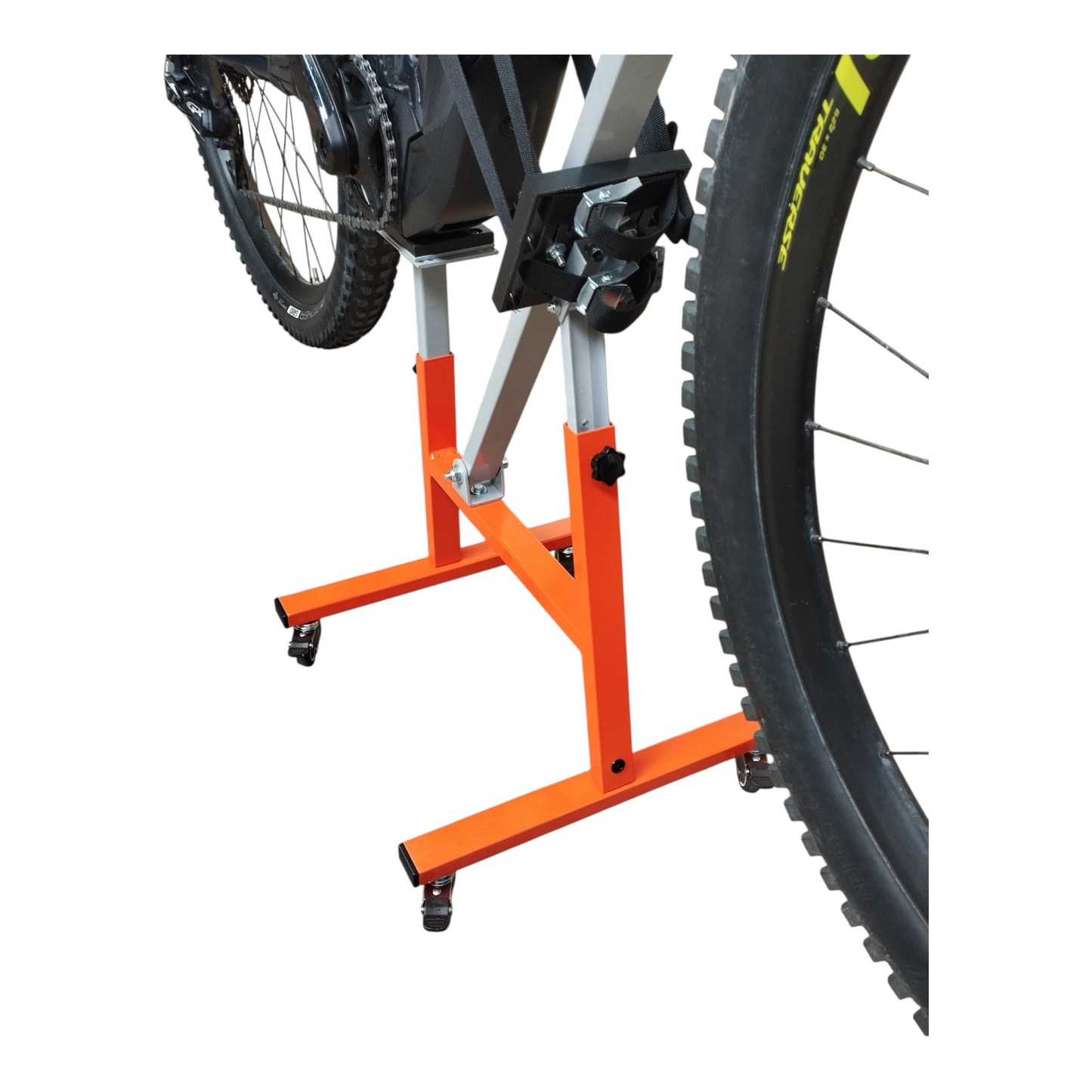 Cavalletto Centrale Manutenzione Bici Emtb E-Bike Universale Regolabile + Ruote. Codice ITA031BLR